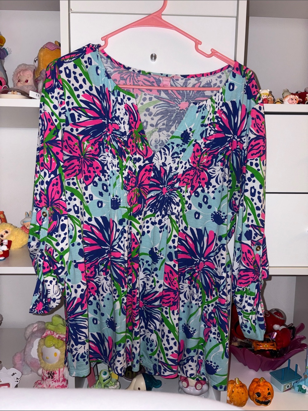 Lilly Pulitzer Floral Print One-Piece Tunic - Pink, Blue & Green